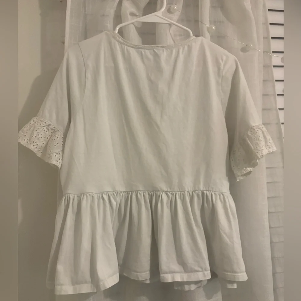 Draper James White Eyelet Peplum Top - Picture 2 of 4